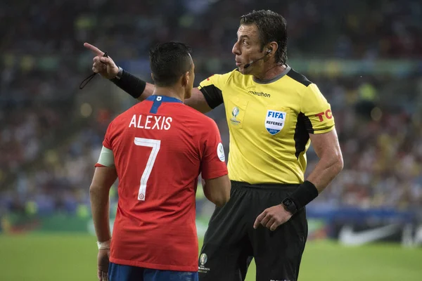 Stock image Rio de Janeiro, Brazil - June 24, 2019: Chile vs. Uruguay at the Maracana Stadium for the America Cup 2019