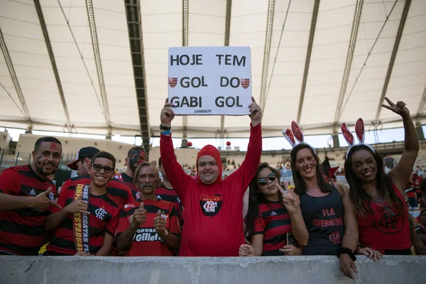 Rio Janeiro Brasil Abril 2019 Comemoração Gabigol Flamengo Jogo Entre — Fotografia de Stock