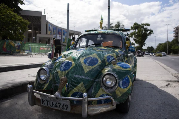 リオデジャネイロ ブラジル 2019 コパアメリカのブラジルチャンピオン2019 ジャネイロから北ゾーンマラカナスタジアムで アメリカ2019の決勝のためのブラジル ペルーの試合 — ストック写真