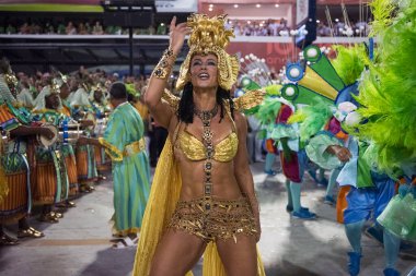Rio de Janeiro, Brezilya - 23 Şubat 2020: Paola Oliveira. Rio Karnavalı 2020. Rio de Janeiro 'daki Samba Okulları Geçidi.