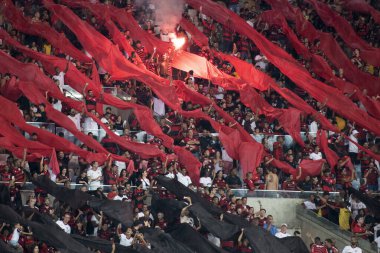Rio de Janeiro, Rio de Janeiro, Brezilya - 26 Nisan 2023. Flamengo x Maringa Halkla İlişkiler Maracana Stadyumu.