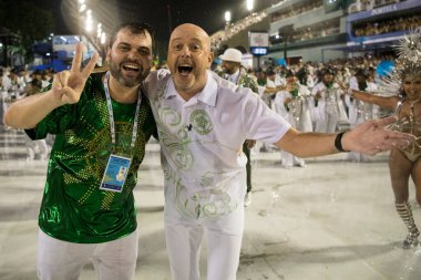 Rio de Janeiro, Brezilya - 29 Şubat 2020: Alex Escobar. Rio Karnavalı 2020. Rio de Janeiro Karnaval Şampiyonları Geçidi 