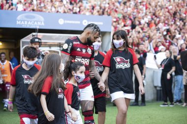 Rio de Janeiro, Rio de Janeiro, Brezilya - 18 Eylül 2022. Flamengo x Fluminense Maracana Stadyumu 'nda Brezilya Şampiyonası için. 