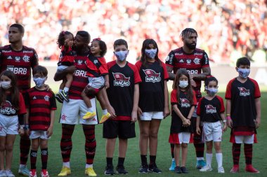 Rio de Janeiro, Rio de Janeiro, Brezilya - 18 Eylül 2022. Flamengo x Fluminense Maracana Stadyumu 'nda Brezilya Şampiyonası için. 