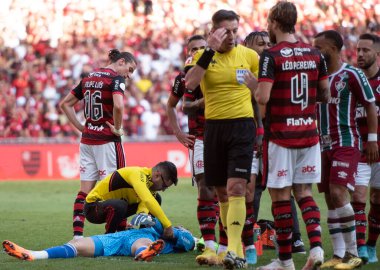 Rio de Janeiro, Rio de Janeiro, Brezilya - 18 Eylül 2022. Flamengo x Fluminense Maracana Stadyumu 'nda Brezilya Şampiyonası için. 