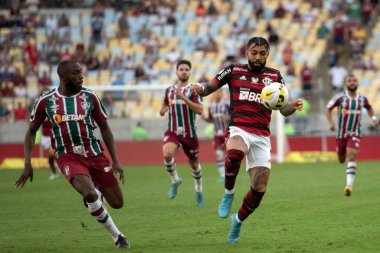 Rio de Janeiro, Rio de Janeiro, Brezilya - 18 Eylül 2022. Flamengo x Fluminense Maracana Stadyumu 'nda Brezilya Şampiyonası için. 