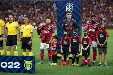 Rio de Janeiro, Rio de Janeiro, Brezilya - Ekim 01, 2022. Flamengo x Bragantino Maracana Stadyumu 'ndaki Brezilya şampiyonası için..