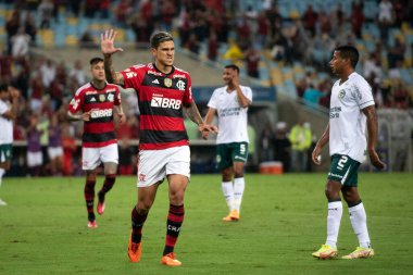 Rio de Janeiro (RJ), 10.05.2023 - Pedro do Flamengo 'nun gol kutlaması. Flamengo x Gois ile Maracan 'da oynanan beşinci maç..