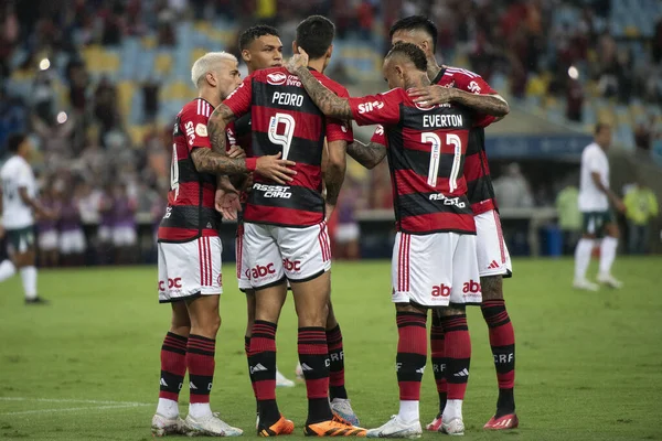 Rio Janeiro 2023 Målfeiring Pedro Flamengo Match Mellom Flamengo Gois – stockfoto