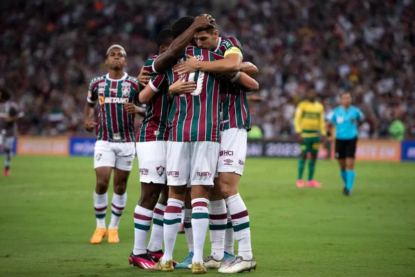 Rio Janeiro 2023 Torjubel Von Nino Fluminense Spiel Zwischen Fluminense — Stockfoto