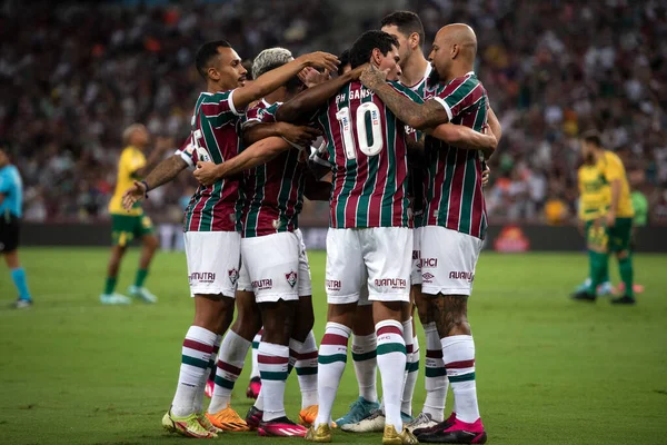 Rio Janeiro 2023 Celebração Gol Nino Fluminense Jogo Entre Fluminense — Fotografia de Stock