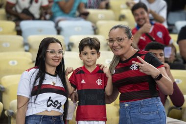 RIO DE JANEIRO, BRAZİL - 16 Mayıs 2023. Maracana Stadyumu 'nda Flamengo' ya karşı Fluminense
