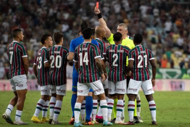 RIO DE JANEIRO, BRAZİL - 16 Mayıs 2023. Maracana Stadyumu 'nda Flamengo' ya karşı Fluminense