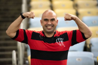 RIO DE JANEIRO, BRAZİL - 16 Mayıs 2023. Maracana Stadyumu 'nda Flamengo' ya karşı Fluminense