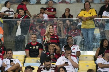 RIO DE JANEIRO, BRAZİL - 16 Mayıs 2023. Maracana Stadyumu 'nda Flamengo' ya karşı Fluminense