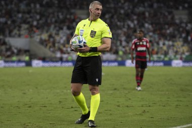 RIO DE JANEIRO, BRAZİL - 16 Mayıs 2023. Maracana Stadyumu 'nda Flamengo' ya karşı Fluminense