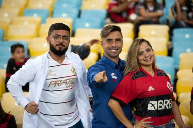 RIO DE JANEIRO, BRAZİL - 16 Mayıs 2023. Maracana Stadyumu 'nda Flamengo' ya karşı Fluminense