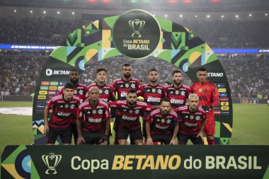 RIO DE JANEIRO, BRAZİL - 16 Mayıs 2023. Maracana Stadyumu 'nda Flamengo' ya karşı Fluminense