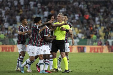 RIO DE JANEIRO, BRAZİL - 16 Mayıs 2023. Maracana Stadyumu 'nda Flamengo' ya karşı Fluminense