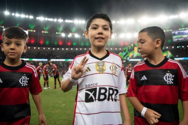 RIO DE JANEIRO, BRAZİL - 16 Mayıs 2023. Maracana Stadyumu 'nda Flamengo' ya karşı Fluminense