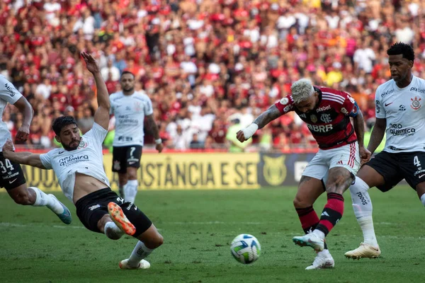 Rio Janeiro 2023 Partida Entre Flamengo Coríntios Pelo Campeonato Brasileiro — Fotografia de Stock