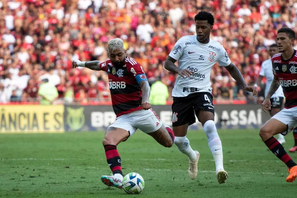 Rio Janeiro 2023 Spiel Zwischen Flamengo Corinthians Die Brasilianische Meisterschaft — Stockfoto