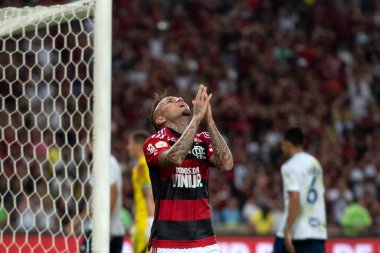 RIO DE JANEIRO - 16 Mayıs 2023: Cebolinha, Flamengo. Flamengo x Cruzeiro arasındaki maç. Maracana 'da Brezilya Şampiyonası.