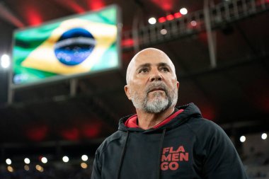 RIO DE JANEIRO - 16 Mayıs 2023 Jorge Sampaoli, Flamengo koçu. Maracana 'daki Brezilya Şampiyonası için Flamengo x Cruzeiro arasındaki maç.