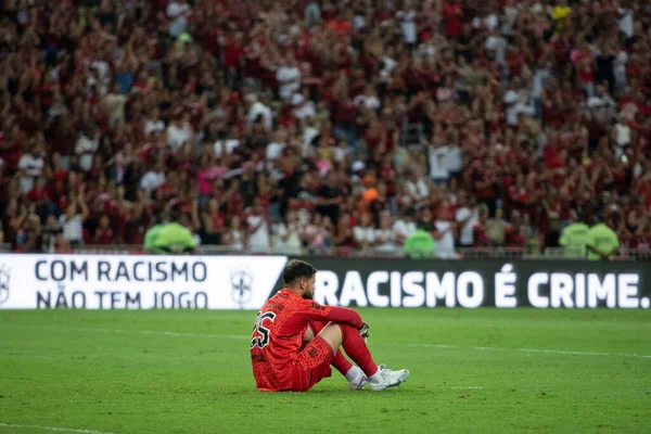 Rio Janeiro 2023年5月16日 サッカーにおける人種差別に抗議する マラカナでのブラジル選手権 Flamengo Cruzeiroとの対戦 — ストック写真