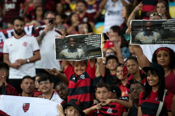Rio Janeiro 16Th May 2023 Protest Racism Football Match Flamengo — Stock Photo, Image