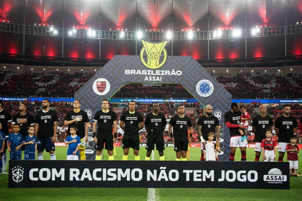 Rio Janeiro Mayo 2023 Protesta Contra Racismo Fútbol Partido Entre — Foto de Stock