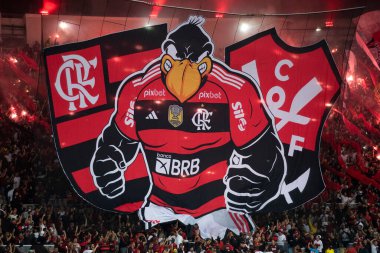 RIO DE JANEIRO - 01 Haziran 2023: Maracana Stadyumu 'nda Copa do Brasil' in 16. turu olan Flamengo x Fluminense arasındaki maç