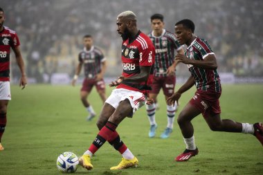 RIO DE JANEIRO - 01 Haziran 2023: Maracana Stadyumu 'nda Copa do Brasil' in 16. turu olan Flamengo x Fluminense arasındaki maç