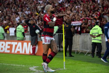 RIO DE JANEIRO - 01 Haziran 2023: Maracana Stadyumu 'nda Copa do Brasil' in 16. turu olan Flamengo x Fluminense arasındaki maç