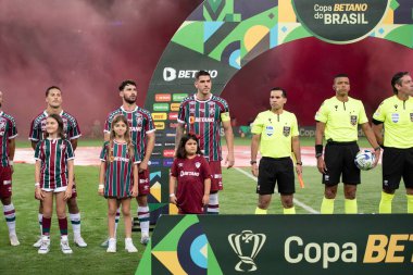 RIO DE JANEIRO - 01 Haziran 2023: Maracana Stadyumu 'nda Copa do Brasil' in 16. turu olan Flamengo x Fluminense arasındaki maç