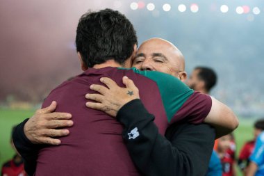 RIO DE JANEIRO - 01 Haziran 2023: Maracana Stadyumu 'nda Copa do Brasil' in 16. turu olan Flamengo x Fluminense arasındaki maç