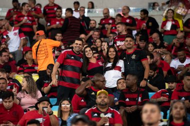 RIO DE JANEIRO - 01 Haziran 2023: Maracana Stadyumu 'nda Copa do Brasil' in 16. turu olan Flamengo x Fluminense arasındaki maç
