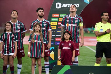 RIO DE JANEIRO - 01 Haziran 2023: Maracana Stadyumu 'nda Copa do Brasil' in 16. turu olan Flamengo x Fluminense arasındaki maç