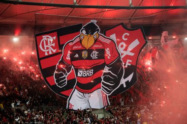 RIO DE JANEIRO - 01 Haziran 2023: Maracana Stadyumu 'nda Copa do Brasil' in 16. turu olan Flamengo x Fluminense arasındaki maç