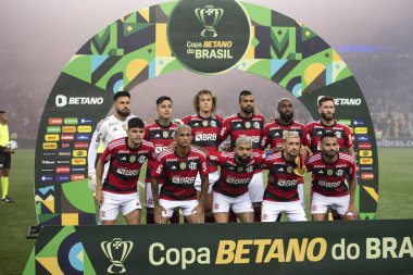 RIO DE JANEIRO - 01 Haziran 2023: Maracana Stadyumu 'nda Copa do Brasil' in 16. turu olan Flamengo x Fluminense arasındaki maç