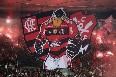 RIO DE JANEIRO - 01 Haziran 2023: Maracana Stadyumu 'nda Copa do Brasil' in 16. turu olan Flamengo x Fluminense arasındaki maç