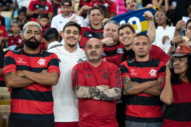 RIO DE JANEIRO - 01 Haziran 2023: Maracana Stadyumu 'nda Copa do Brasil' in 16. turu olan Flamengo x Fluminense arasındaki maç
