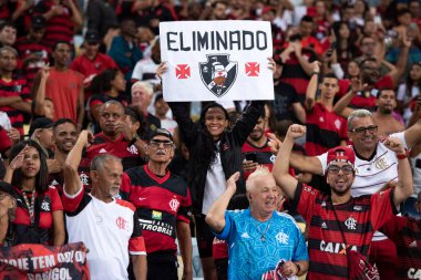 RIO DE JANEIRO - 01 Haziran 2023: Maracana Stadyumu 'nda Copa do Brasil' in 16. turu olan Flamengo x Fluminense arasındaki maç