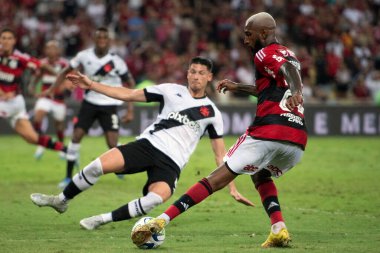 RIO DE JANEIRO - 01 Haziran 2023: Maracana Stadyumu 'nda Copa do Brasil' in 16. turu olan Flamengo x Fluminense arasındaki maç