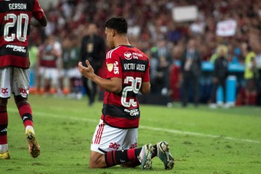 BRAZIL, RIO DE JANEIRO - 08 Haziran 2023; Maracana Stadyumu 'ndaki Copa Libertadores A Grubu' nun beşinci turu için Flamengo x Racing ARG arasındaki maç