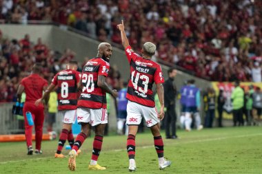 BRAZIL, RIO DE JANEIRO - 08 Haziran 2023; Maracana Stadyumu 'ndaki Copa Libertadores A Grubu' nun beşinci turu için Flamengo x Racing ARG arasındaki maç