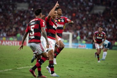 BRAZIL, RIO DE JANEIRO - 08 Haziran 2023; Maracana Stadyumu 'ndaki Copa Libertadores A Grubu' nun beşinci turu için Flamengo x Racing ARG arasındaki maç