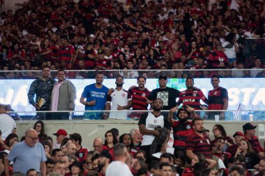 BRAZIL, RIO DE JANEIRO - 08 Haziran 2023; Maracana Stadyumu 'ndaki Copa Libertadores A Grubu' nun beşinci turu için Flamengo x Racing ARG arasındaki maç