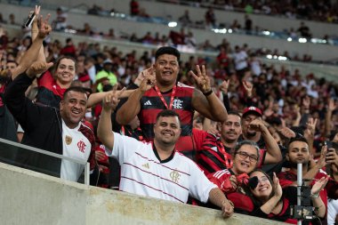 BRAZIL, RIO DE JANEIRO - 08 Haziran 2023; Maracana Stadyumu 'ndaki Copa Libertadores A Grubu' nun beşinci turu için Flamengo x Racing ARG arasındaki maç