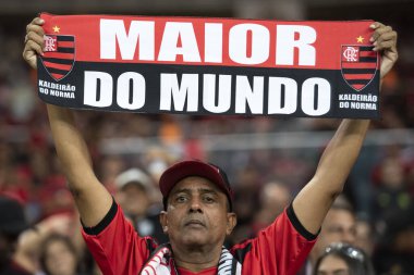 BRAZIL, RIO DE JANEIRO - 08 Haziran 2023; Maracana Stadyumu 'ndaki Copa Libertadores A Grubu' nun beşinci turu için Flamengo x Racing ARG arasındaki maç